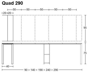 Kονσόλα τραπέζι Quad 290