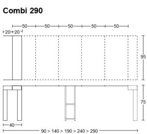 Κονσόλα τραπέζι Combi 290