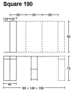 Κονσόλα τραπέζι Square 190