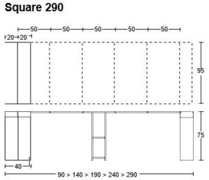 Κονσόλα τραπέζι Square 290